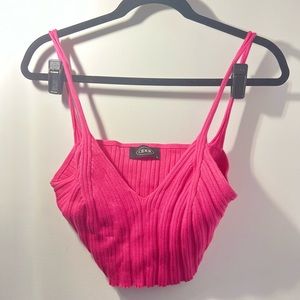 Cider Pink Cropped Ribbed Tank Top